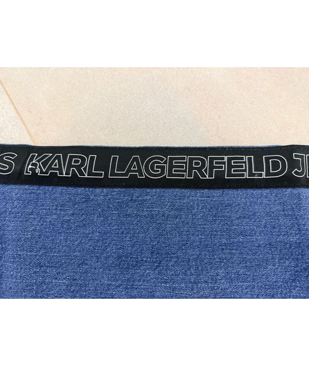 KARL LAGERFELD Синие хлопковые прямые джинсы, фото 7