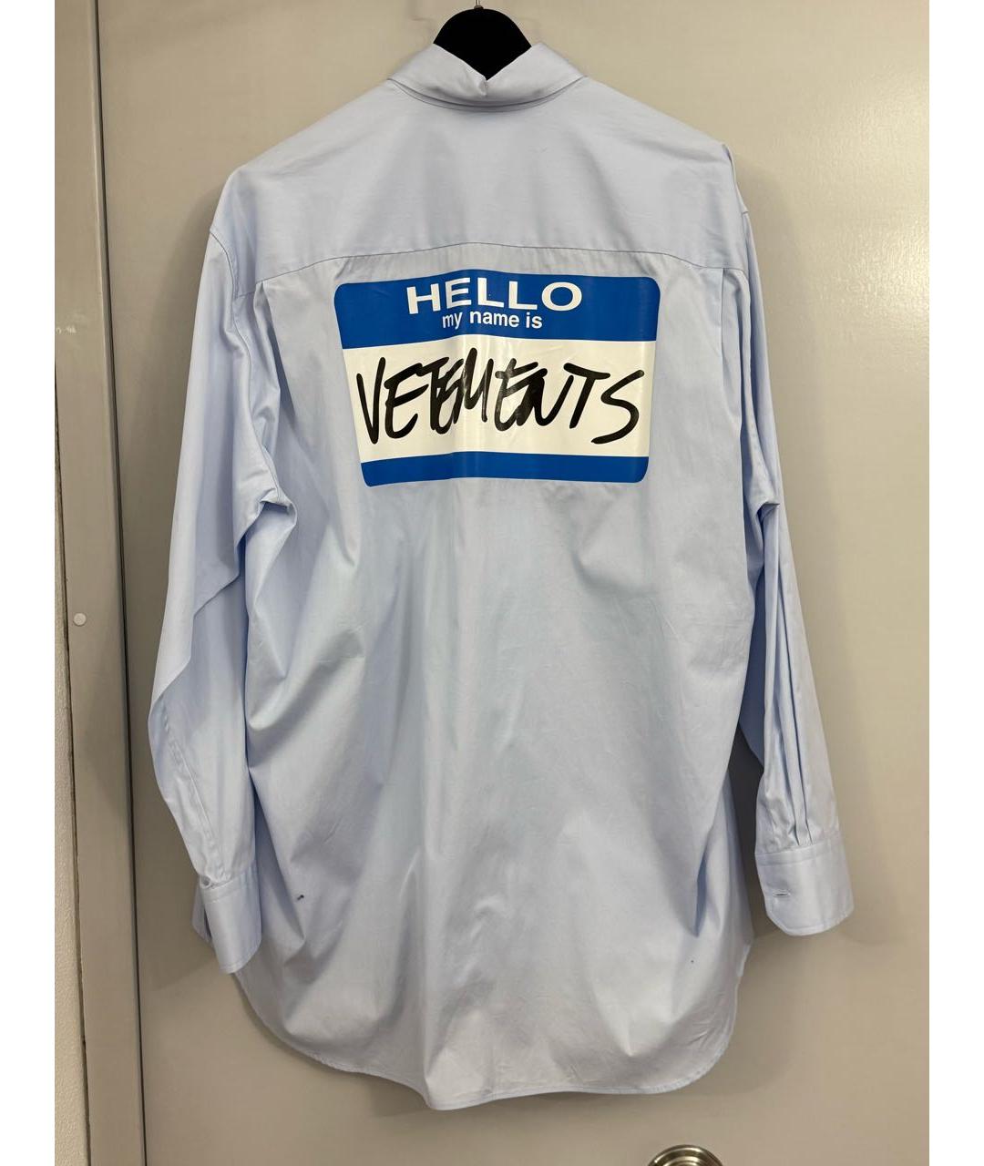 VETEMENTS Голубая хлопковая рубашка, фото 2