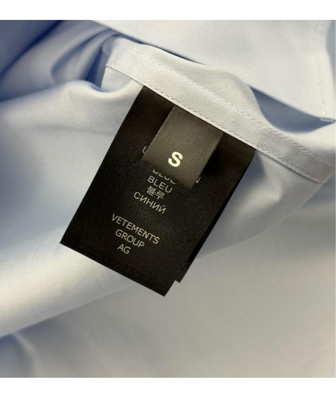 VETEMENTS Голубая хлопковая рубашка, фото 6