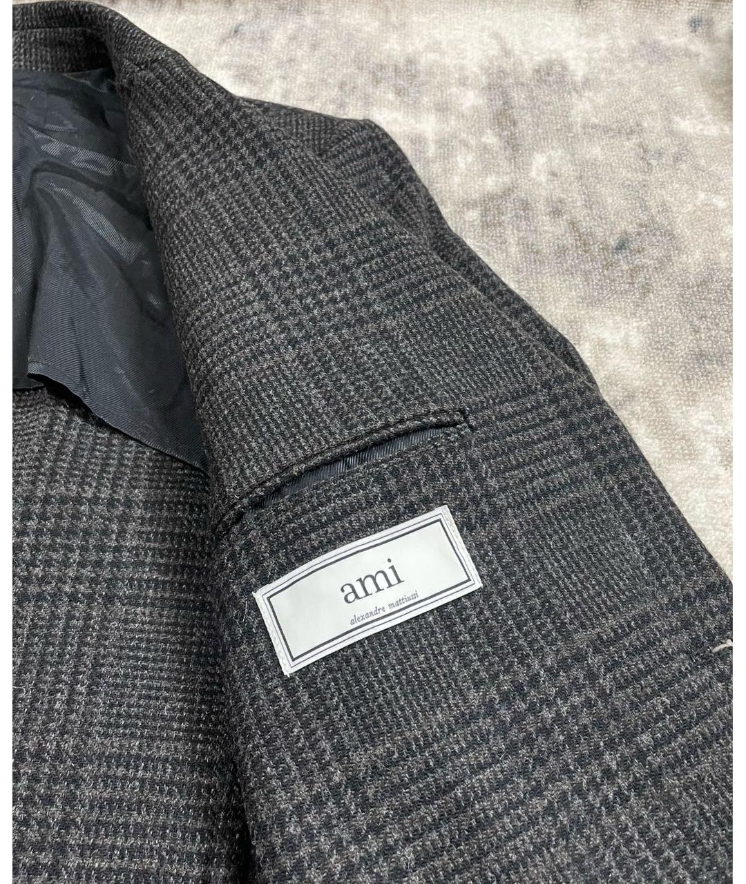 AMI ALEXANDRE MATTIUSSI Серый шерстяной пиджак, фото 4