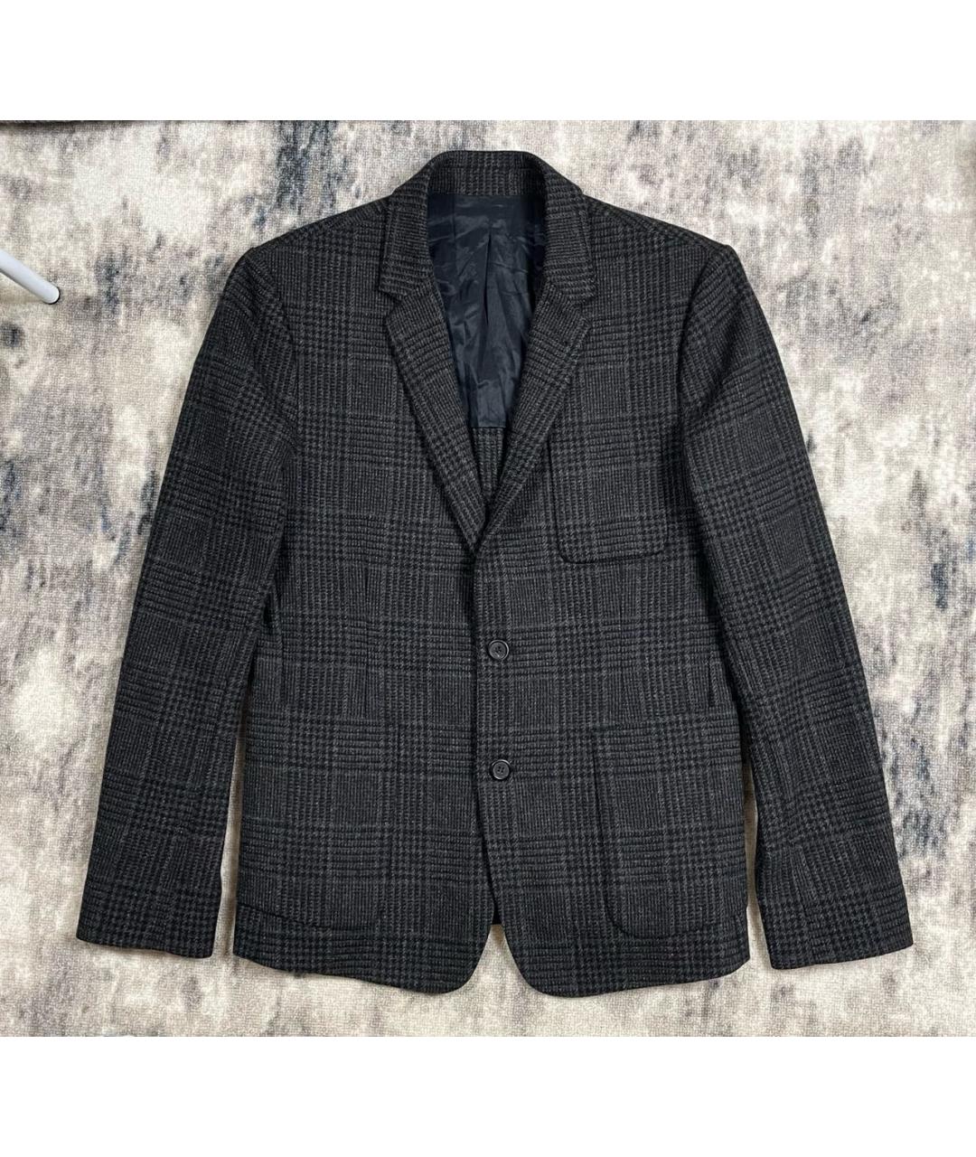 AMI ALEXANDRE MATTIUSSI Серый шерстяной пиджак, фото 8