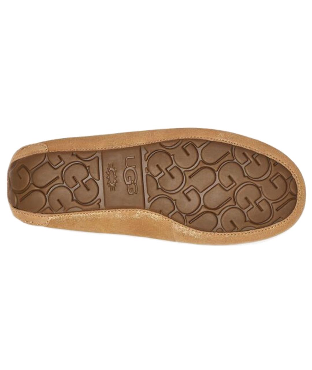 UGG AUSTRALIA Бежевые нубуковые лоферы, фото 6