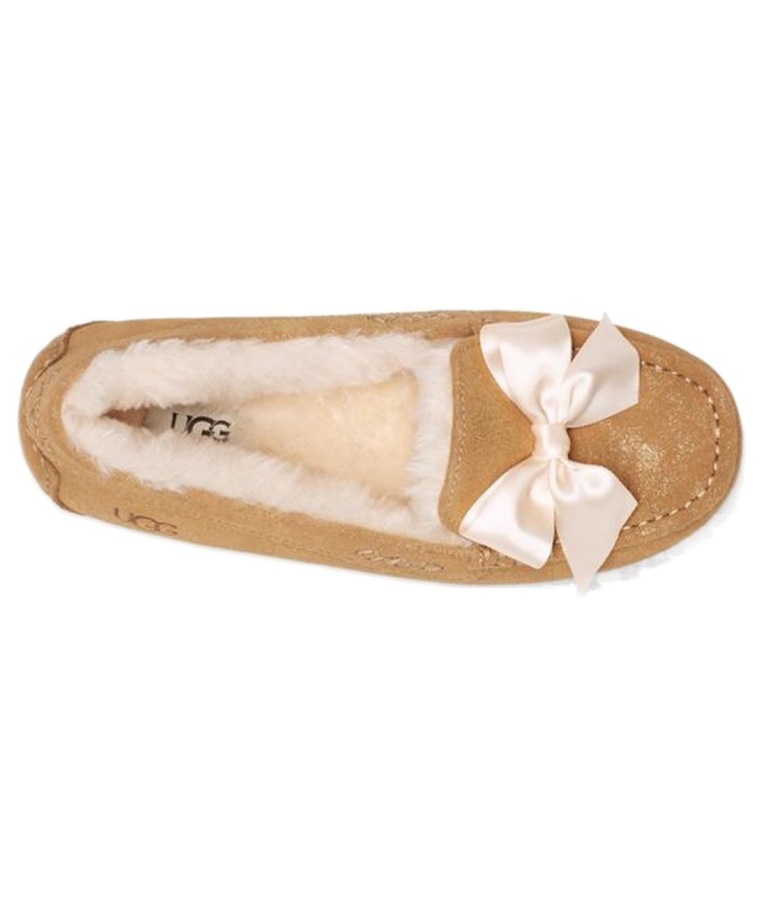 UGG AUSTRALIA Бежевые нубуковые лоферы, фото 4