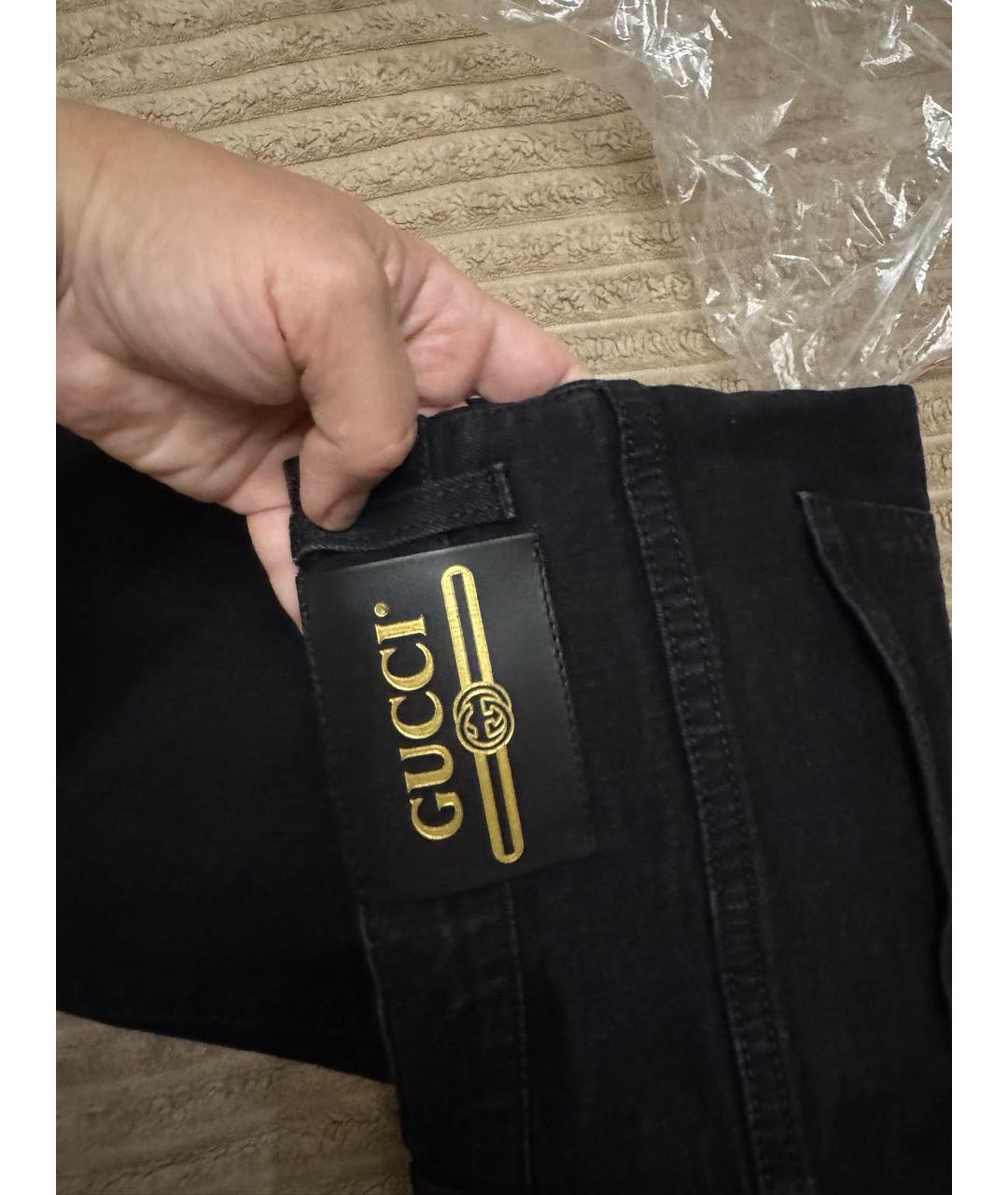 GUCCI Черные хлопковые прямые джинсы, фото 6