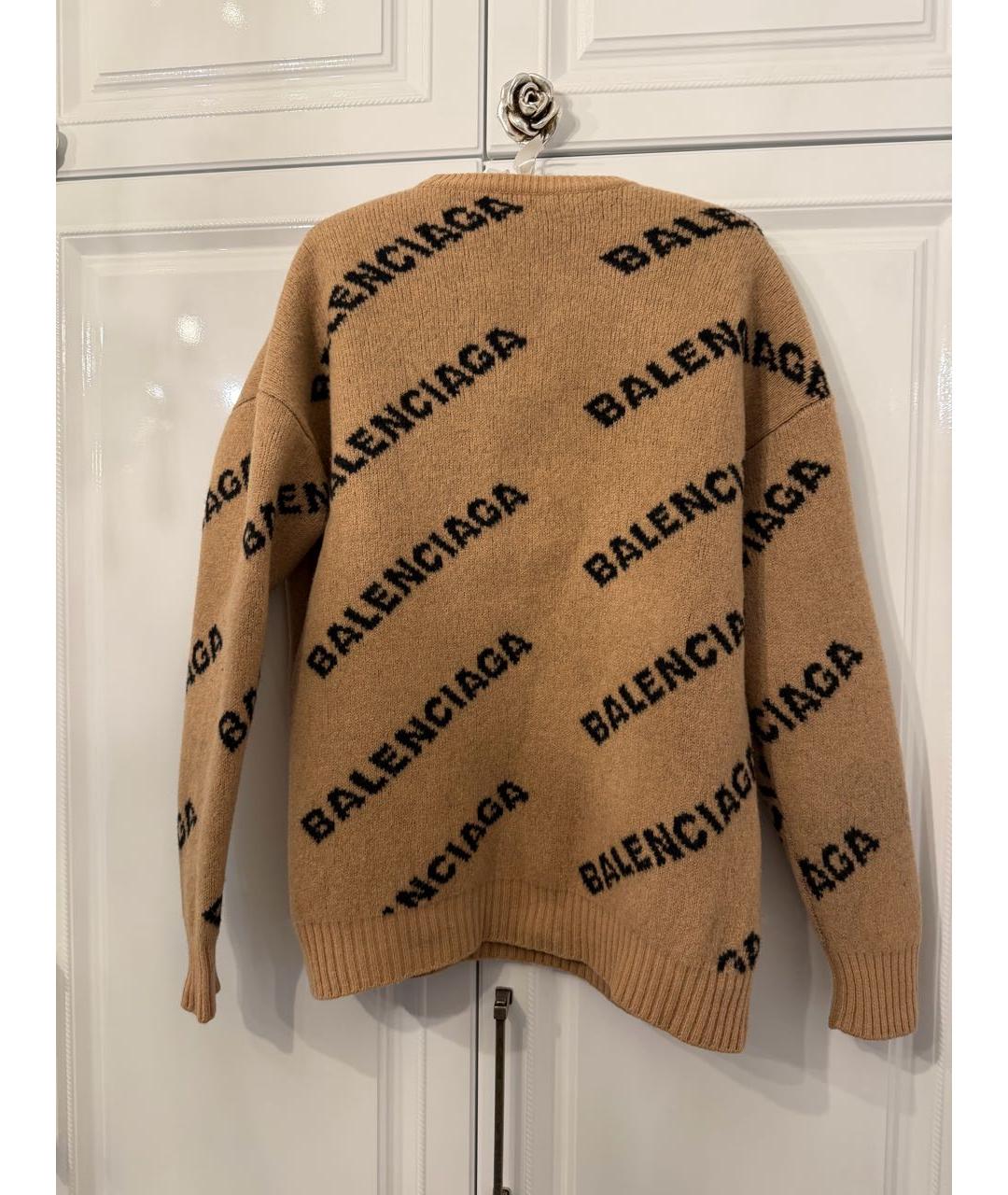 BALENCIAGA Бежевый шерстяной джемпер / свитер, фото 3