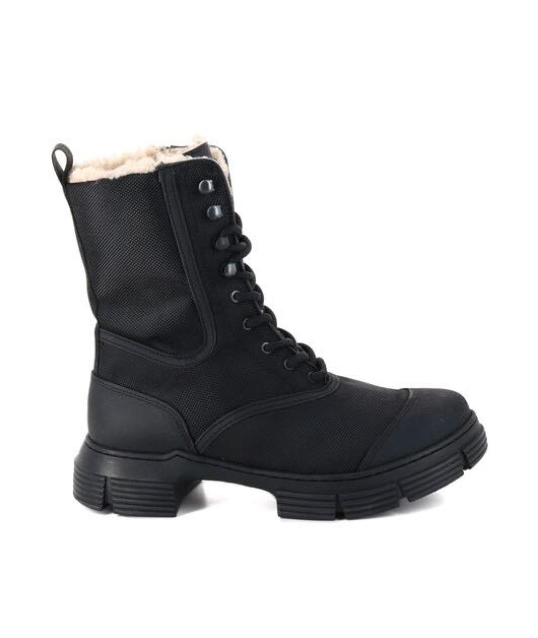 GANNI Черные текстильные ботинки, фото 1