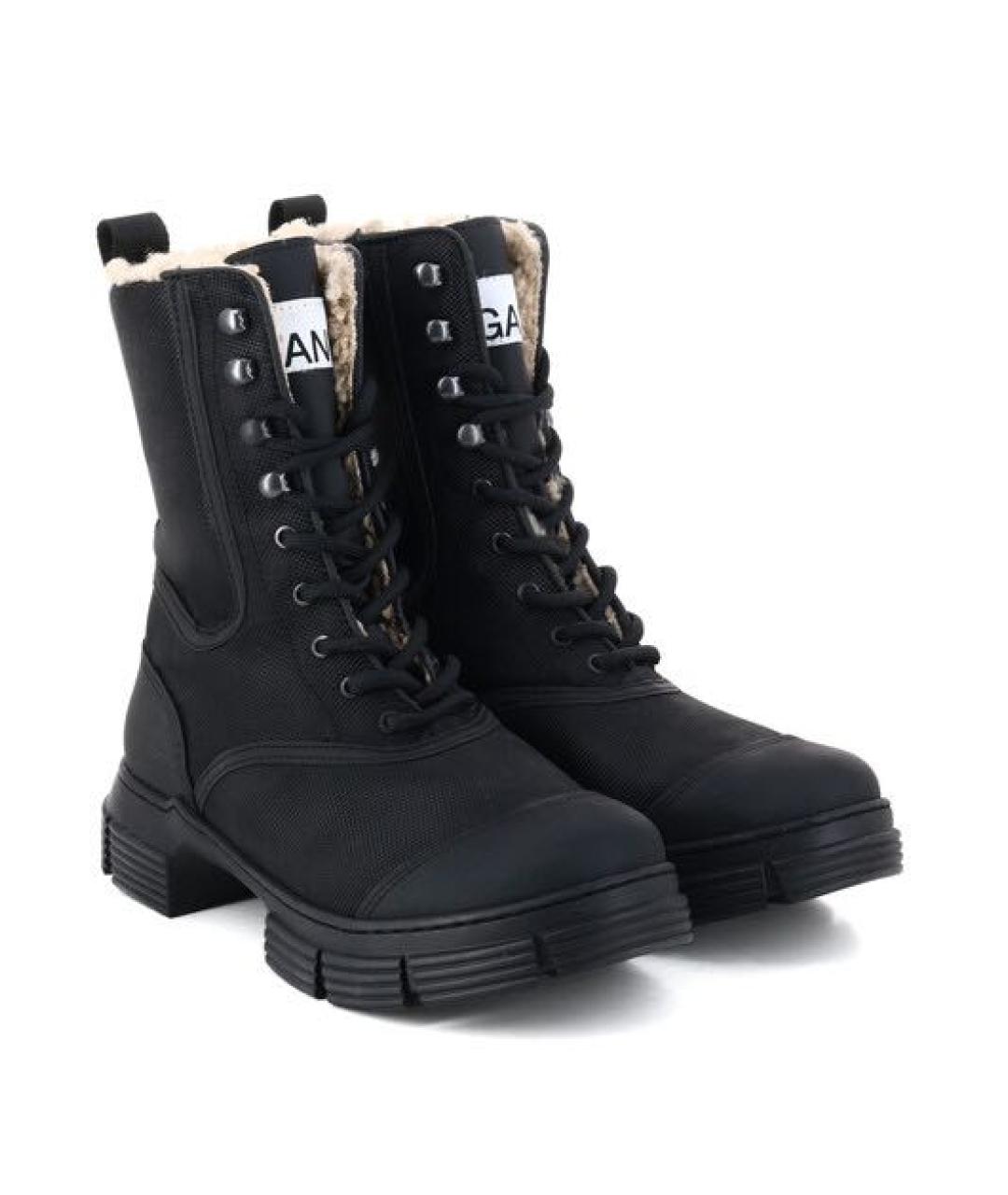 GANNI Черные текстильные ботинки, фото 2