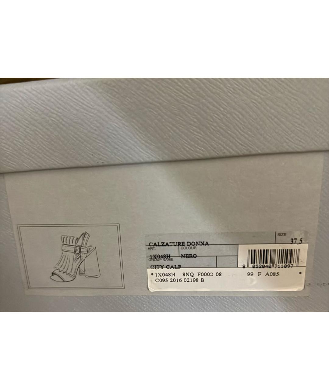 PRADA Черные кожаные босоножки, фото 6