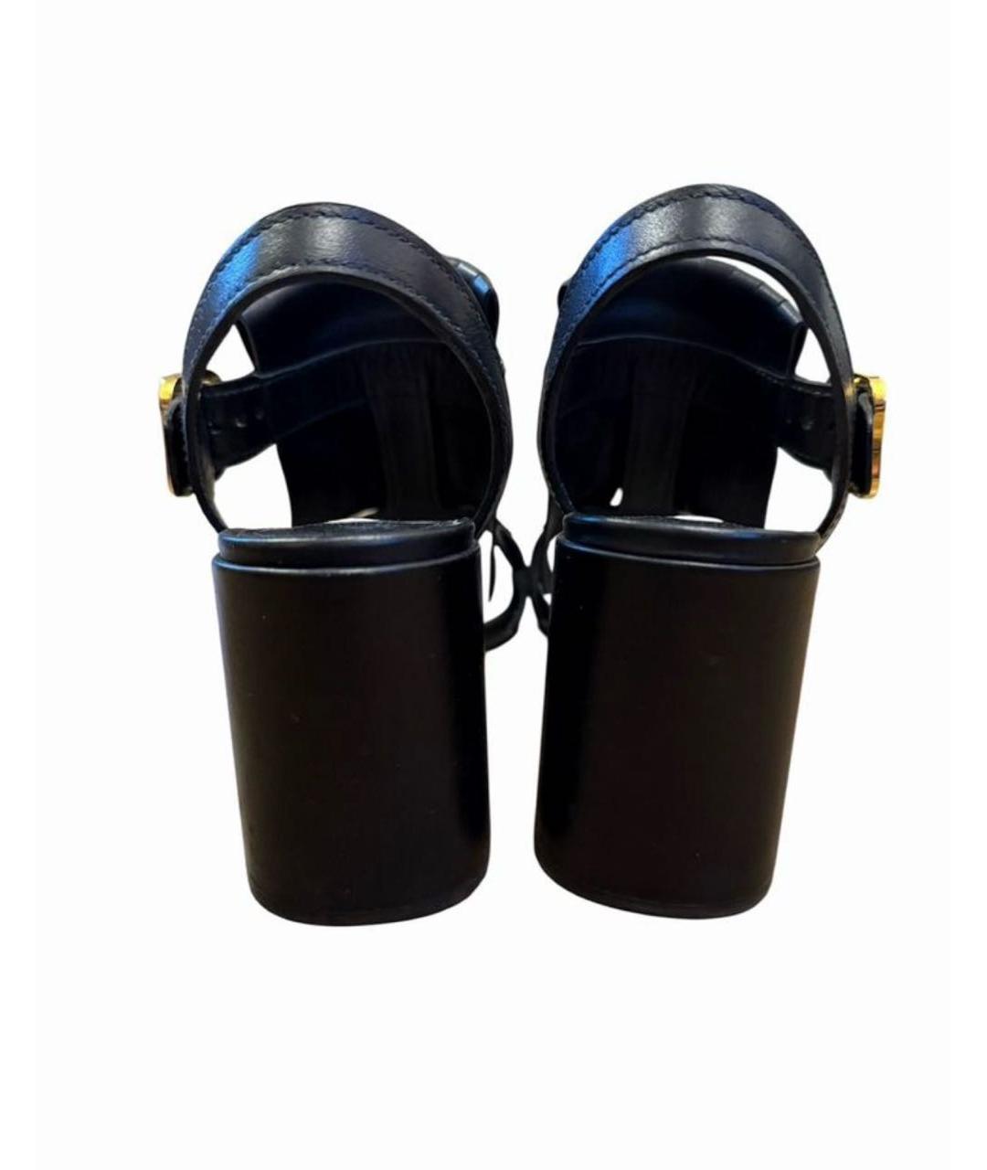 PRADA Черные кожаные босоножки, фото 4