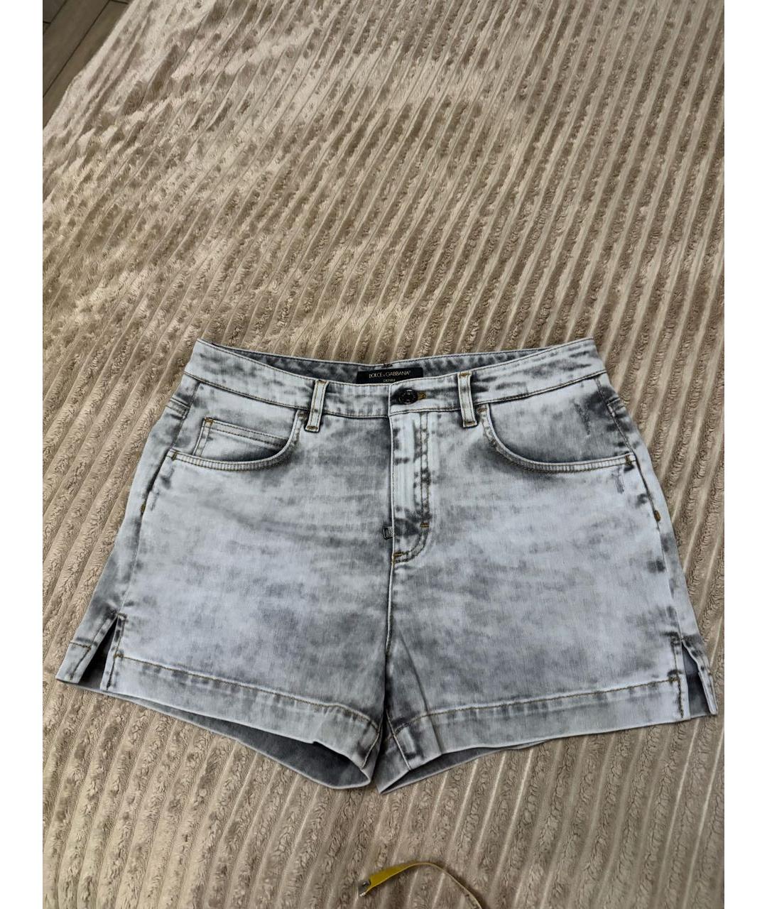 DOLCE&GABBANA Серые хлопко-эластановые шорты, фото 9