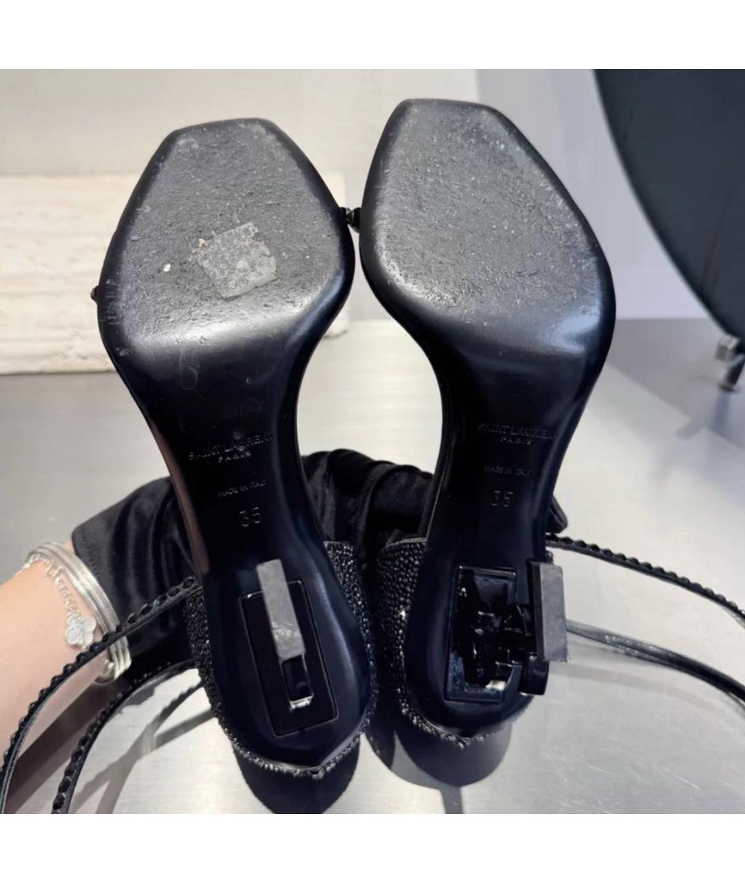 SAINT LAURENT Черные босоножки, фото 6