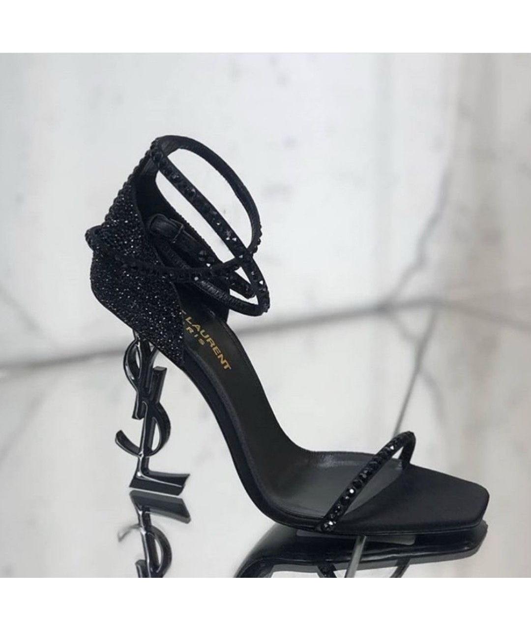 SAINT LAURENT Черные босоножки, фото 2