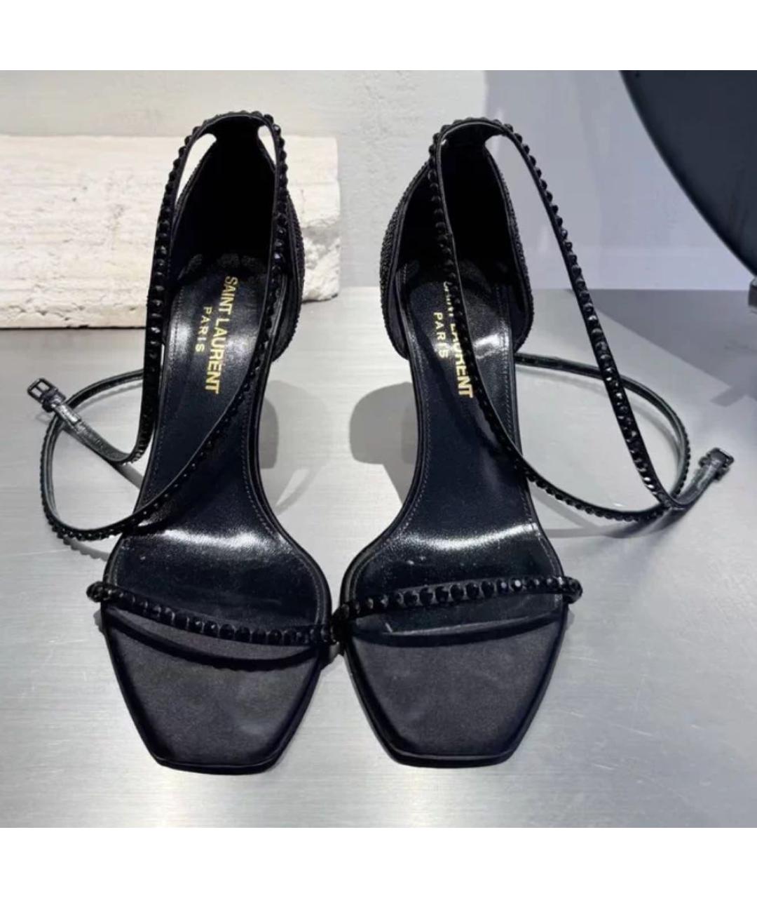 SAINT LAURENT Черные босоножки, фото 4