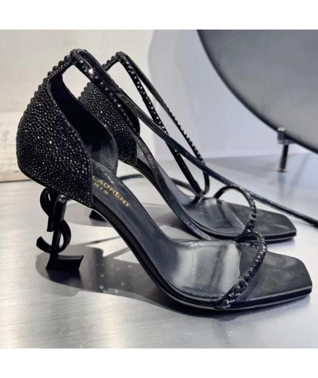 SAINT LAURENT Черные босоножки, фото 5