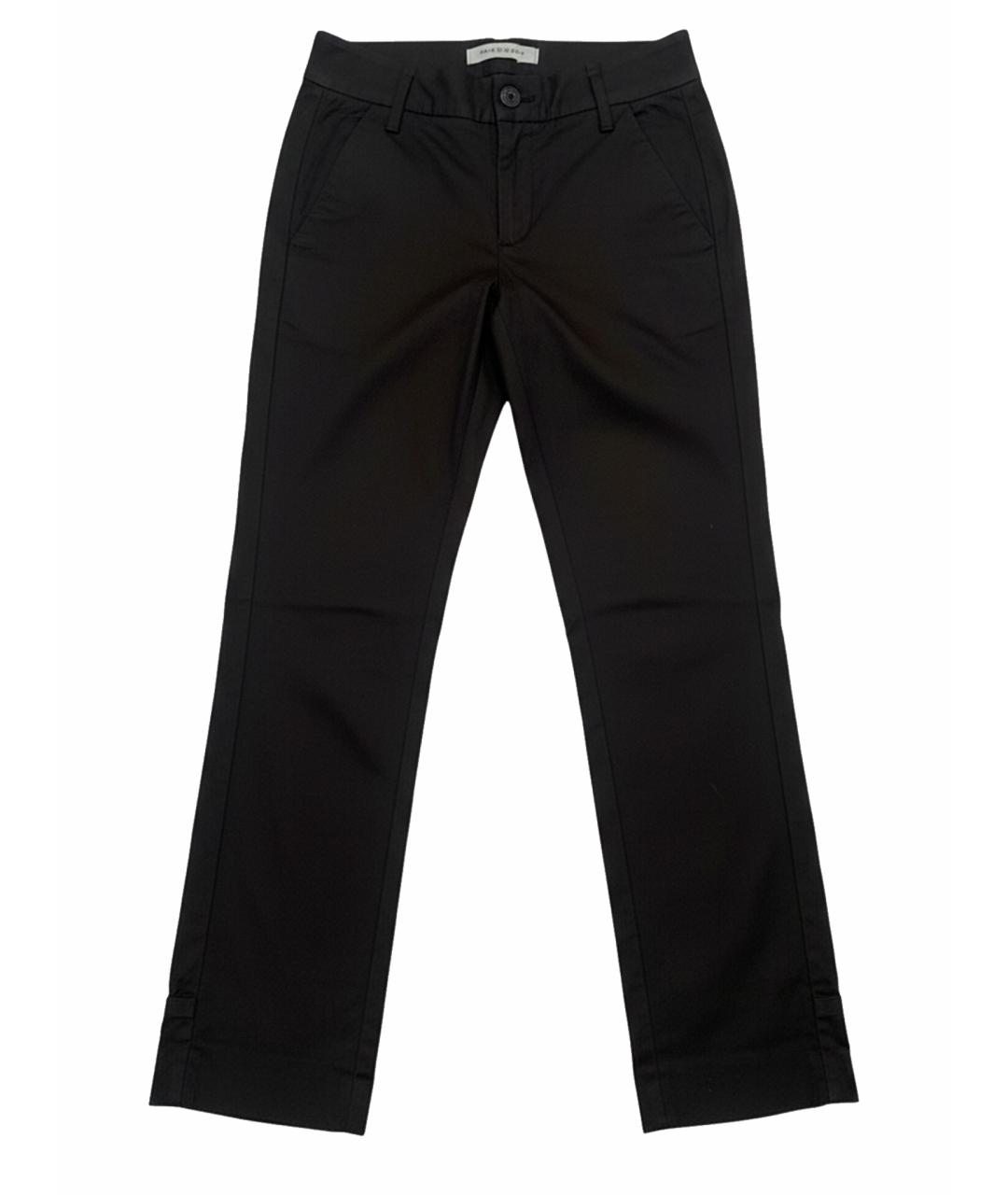 SPORTMAX Черные хлопко-эластановые прямые брюки, фото 1