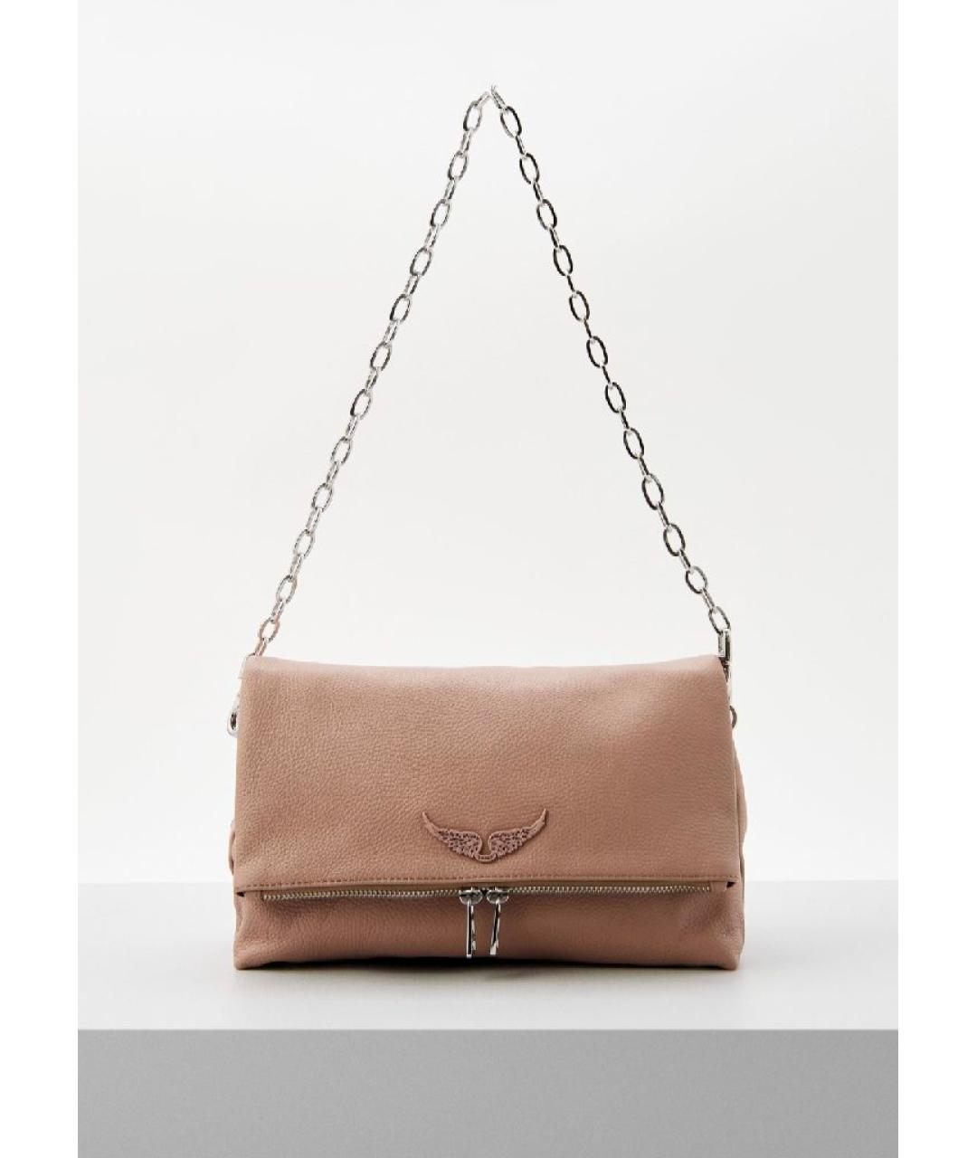 ZADIG & VOLTAIRE Бежевая кожаная сумка через плечо, фото 8