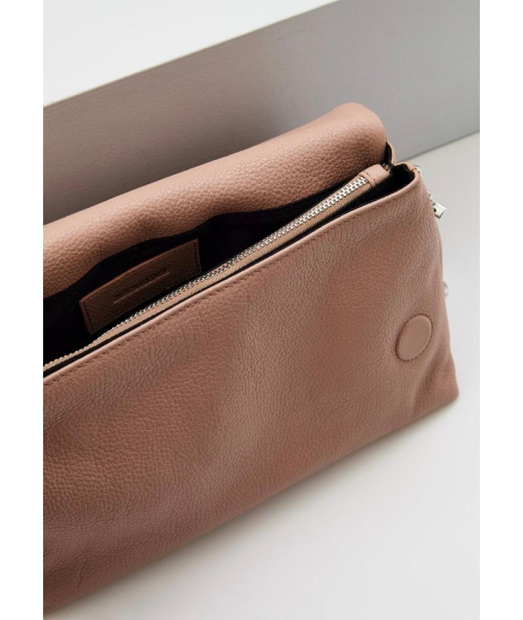 ZADIG & VOLTAIRE Бежевая кожаная сумка через плечо, фото 4