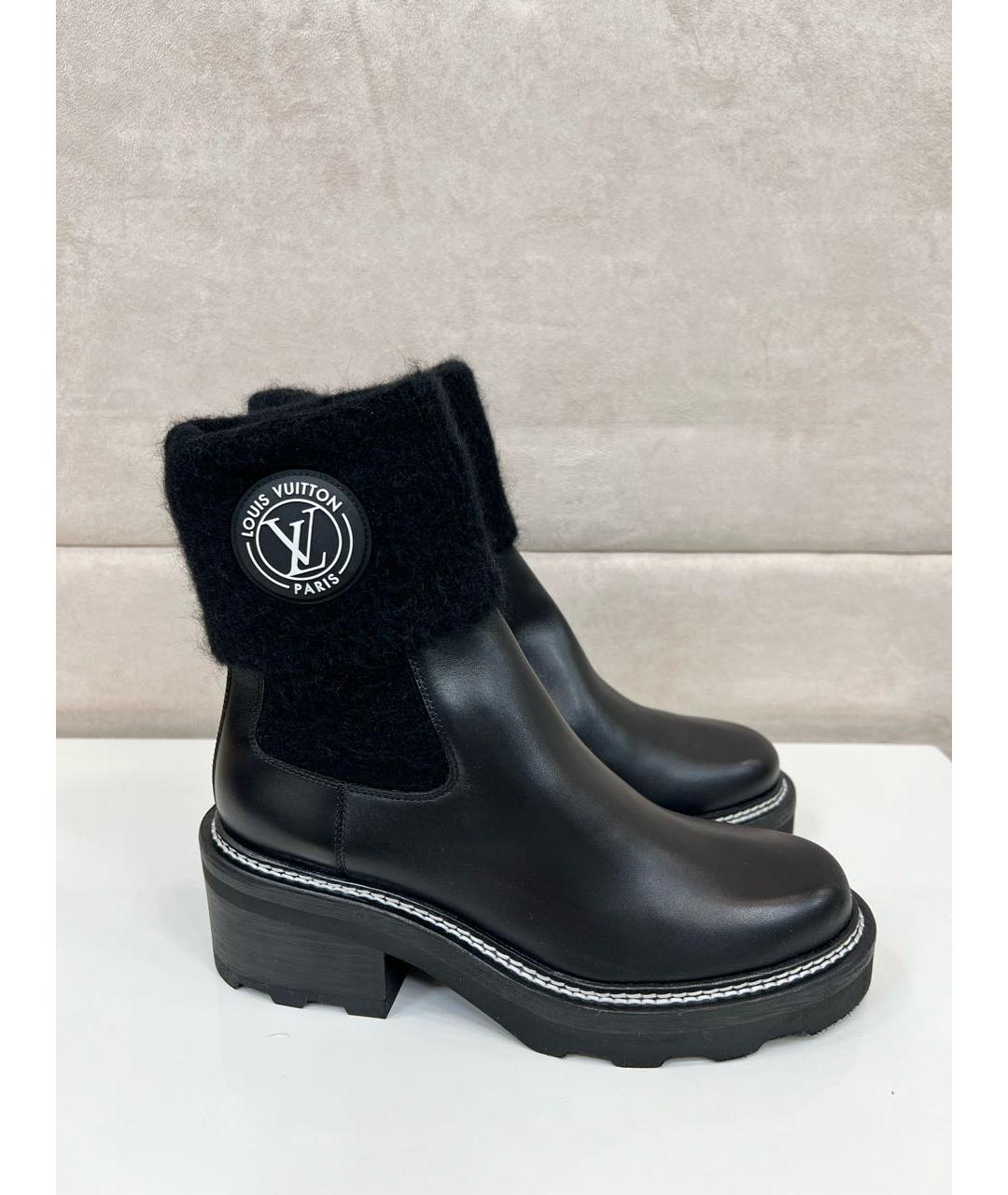 LOUIS VUITTON Черные кожаные ботинки, фото 7