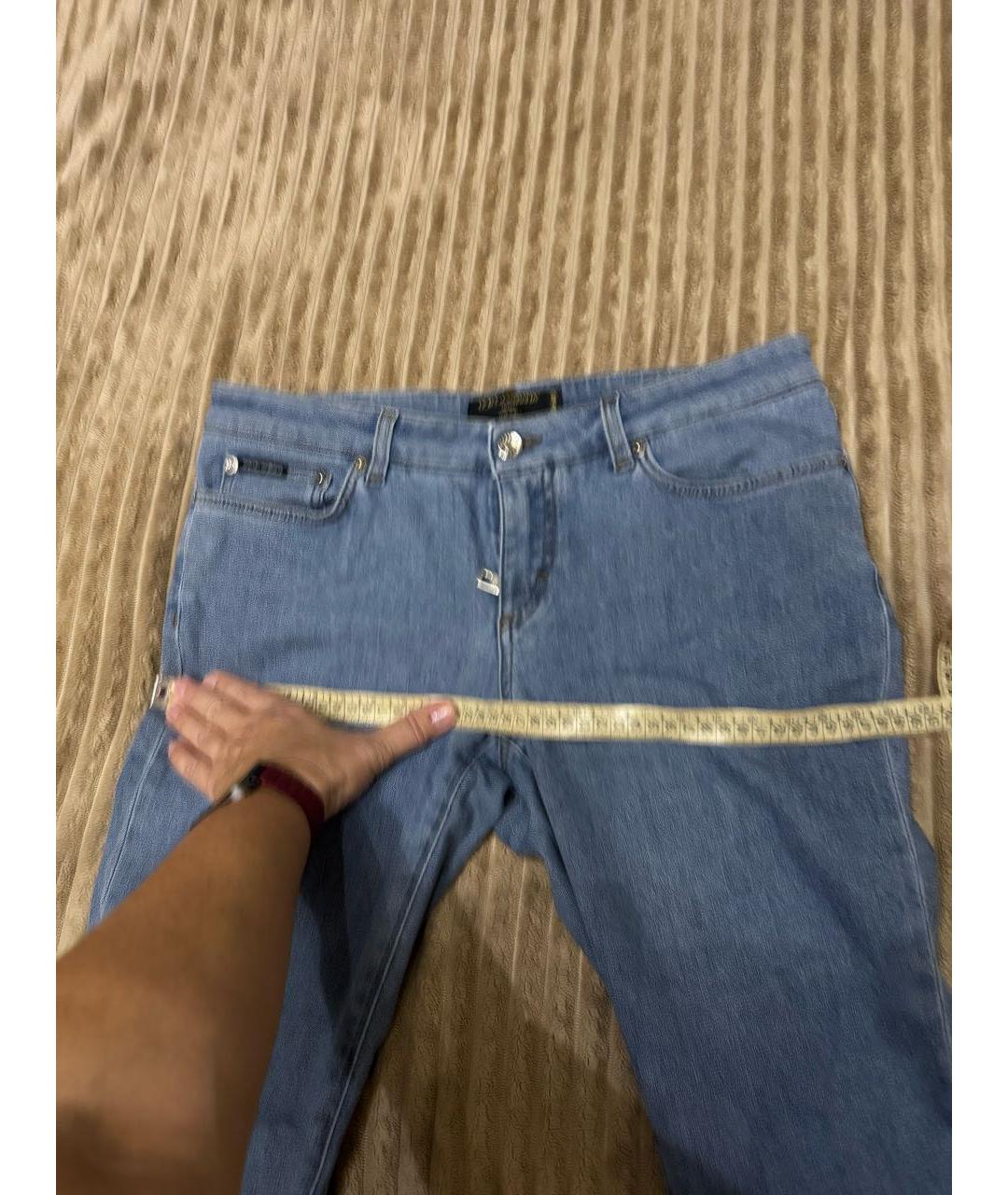 DOLCE&GABBANA Голубые хлопко-эластановые прямые джинсы, фото 6