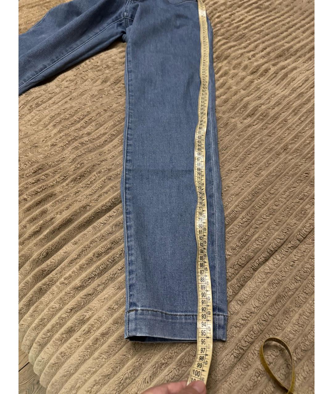 DOLCE&GABBANA Голубые хлопко-эластановые прямые джинсы, фото 7