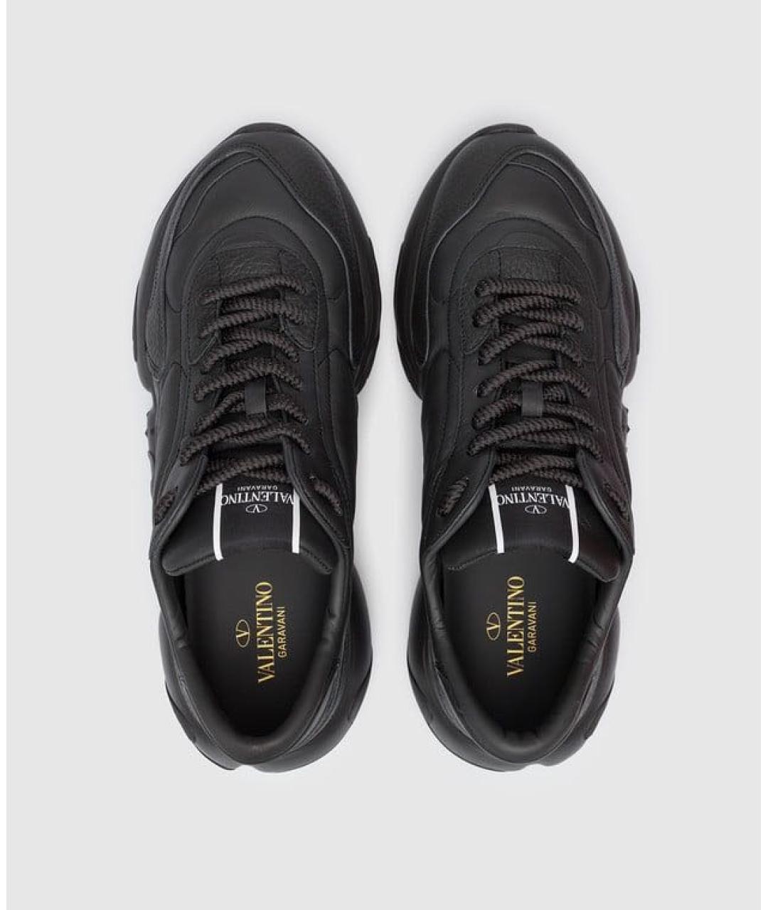 VALENTINO Черные кожаные кроссовки, фото 4