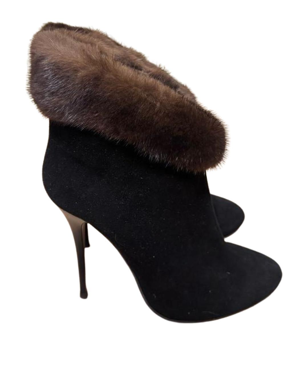 GIUSEPPE ZANOTTI DESIGN Черные замшевые ботильоны, фото 1