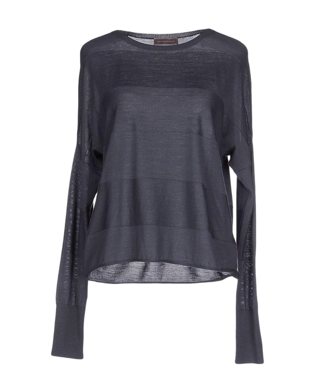 Bruno Manetti Антрацитовый шерстяной джемпер / свитер, фото 9