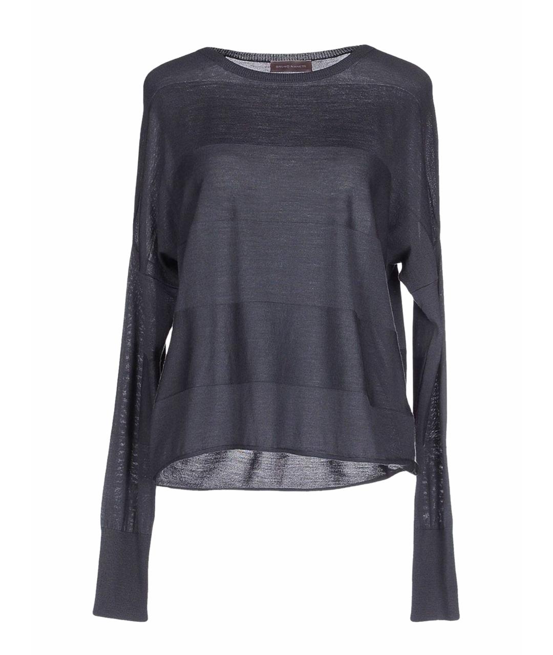 Bruno Manetti Антрацитовый шерстяной джемпер / свитер, фото 1