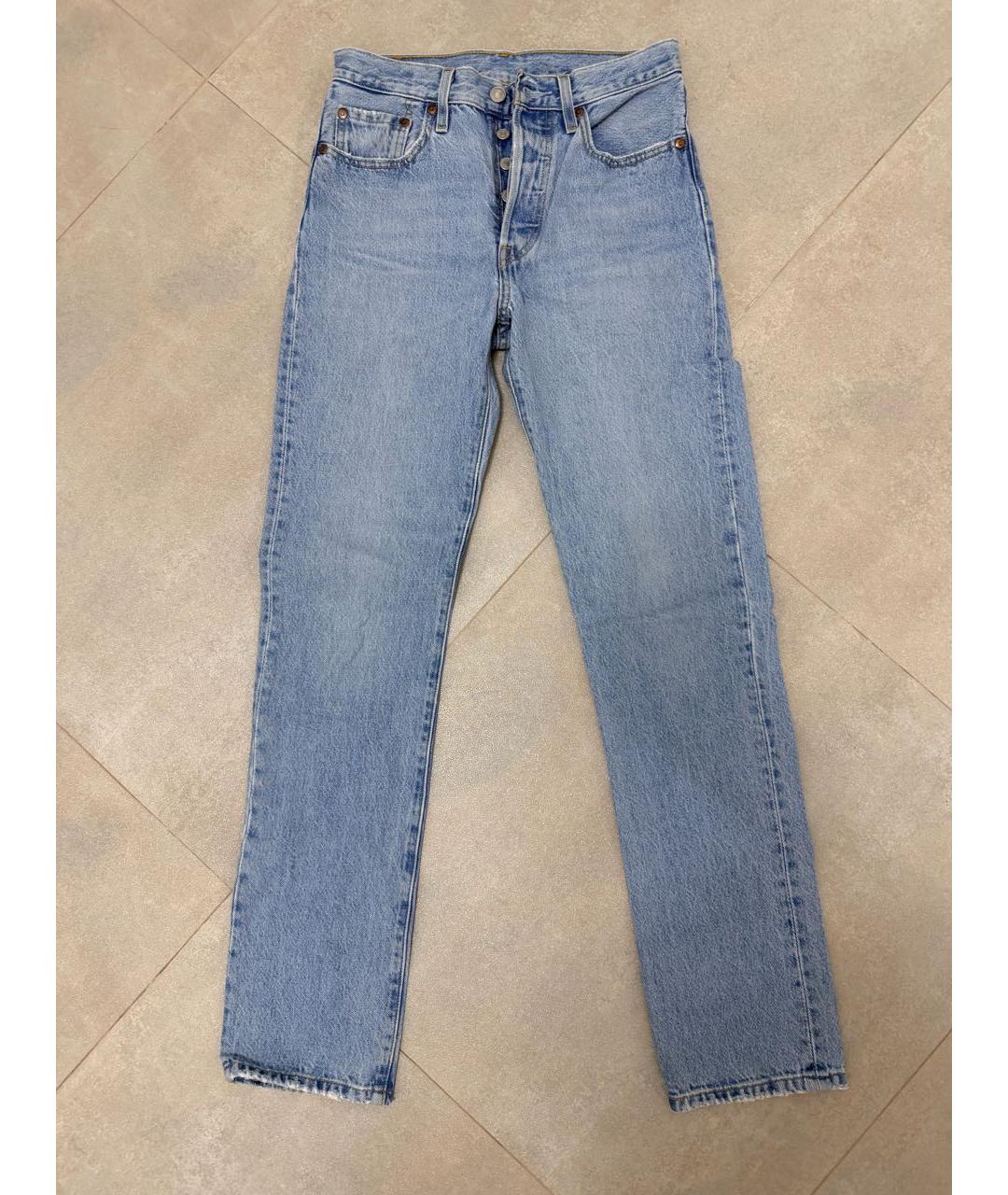 LEVI'S Голубые хлопковые прямые джинсы, фото 9