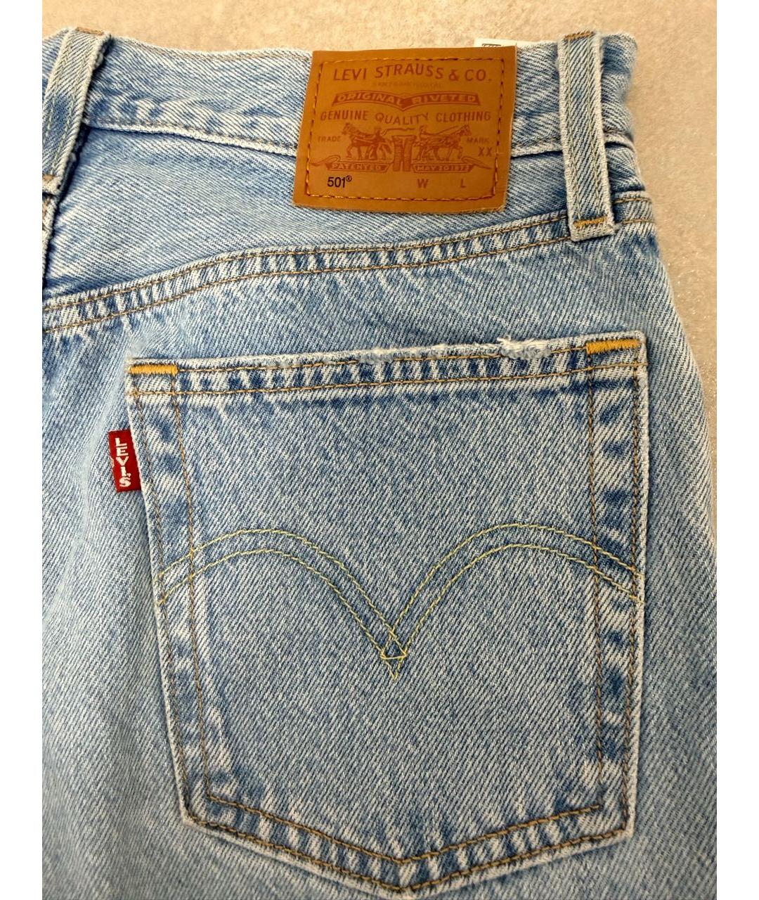 LEVI'S Голубые хлопковые прямые джинсы, фото 7