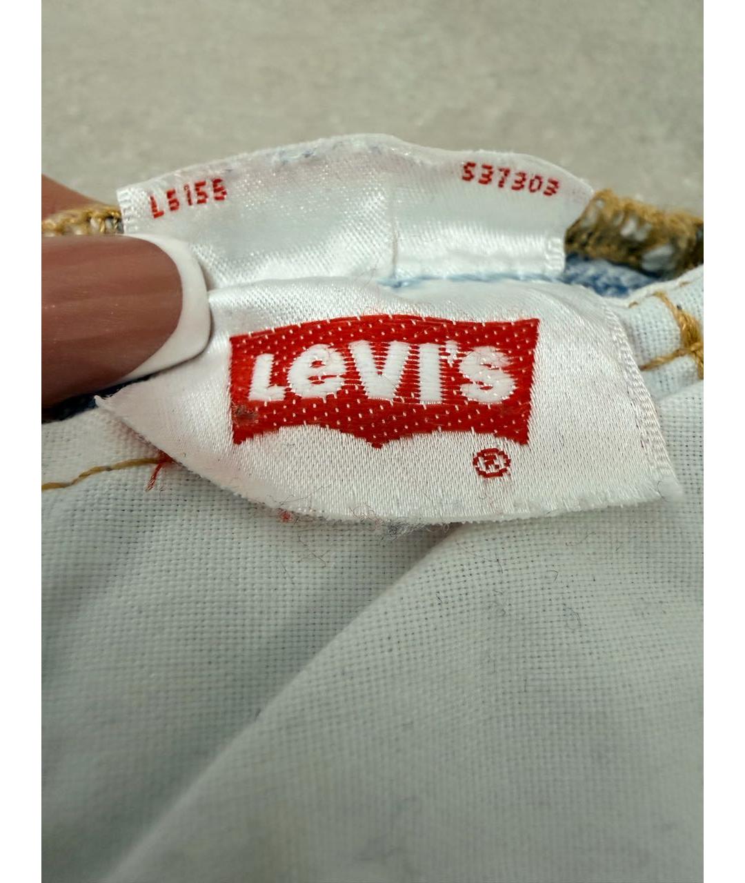 LEVI'S Голубые хлопковые прямые джинсы, фото 6
