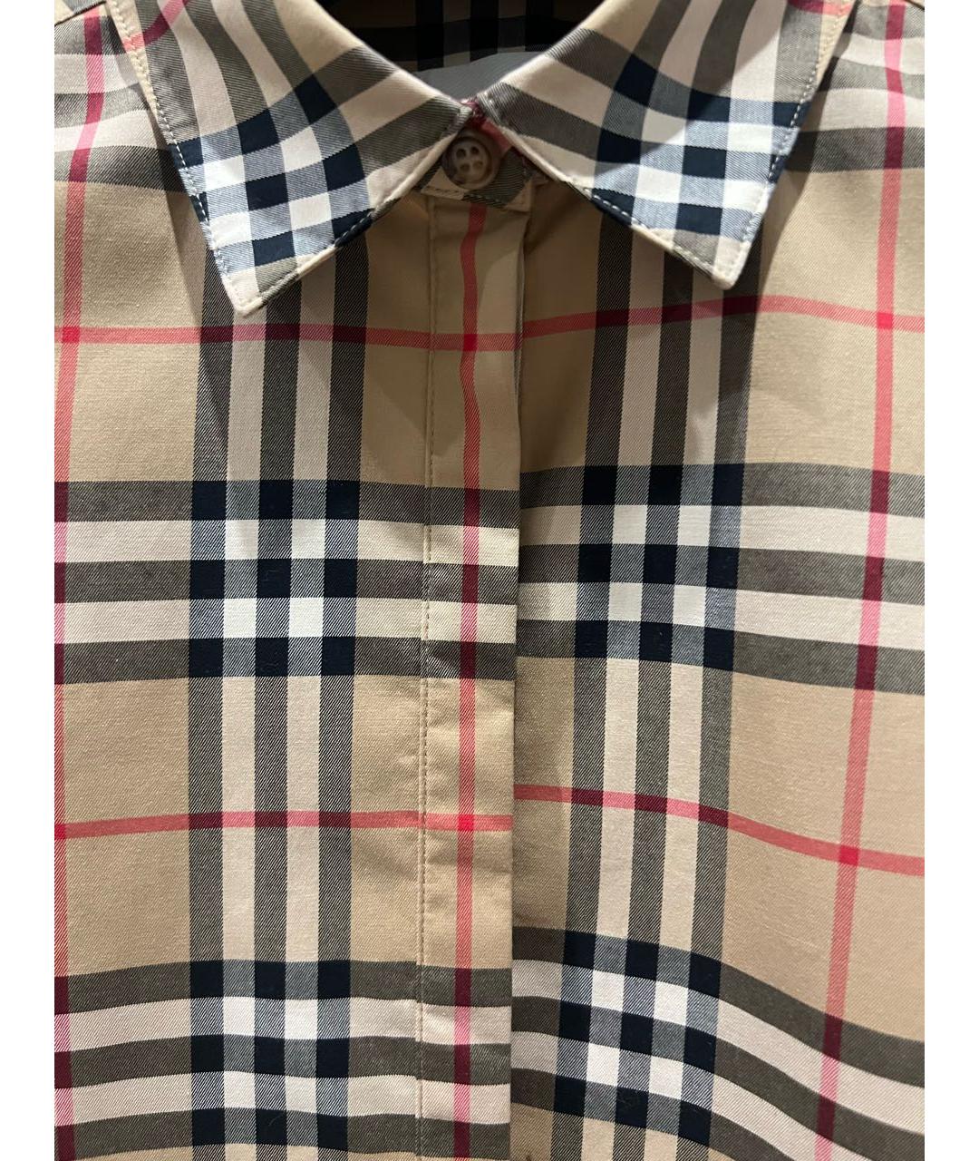 BURBERRY Коричневая хлопковая рубашка, фото 4