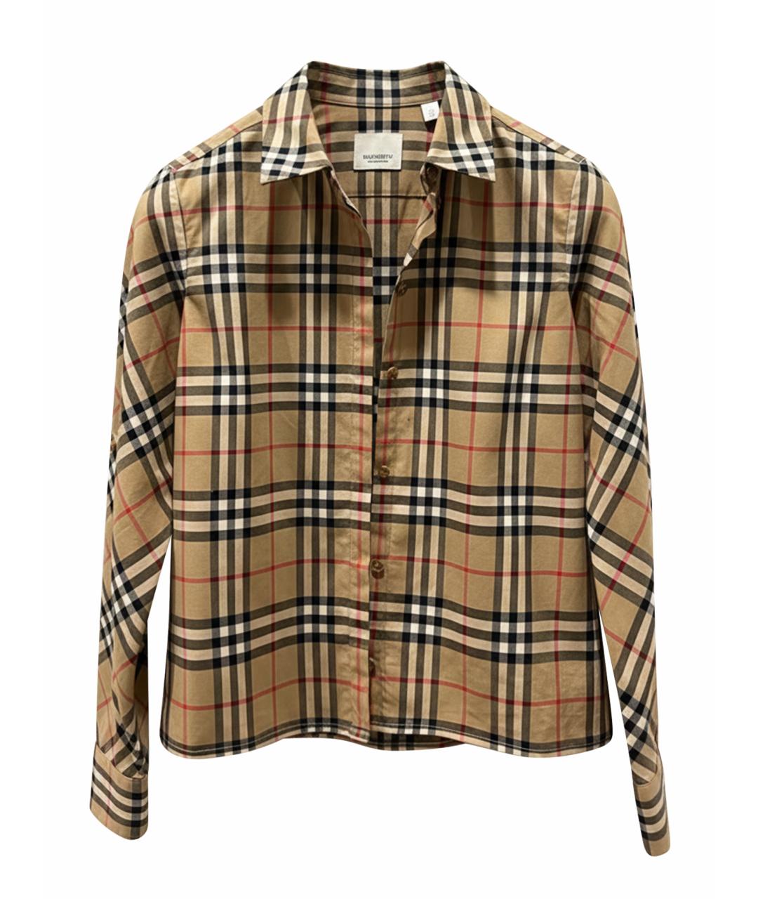 BURBERRY Коричневая хлопковая рубашка, фото 9