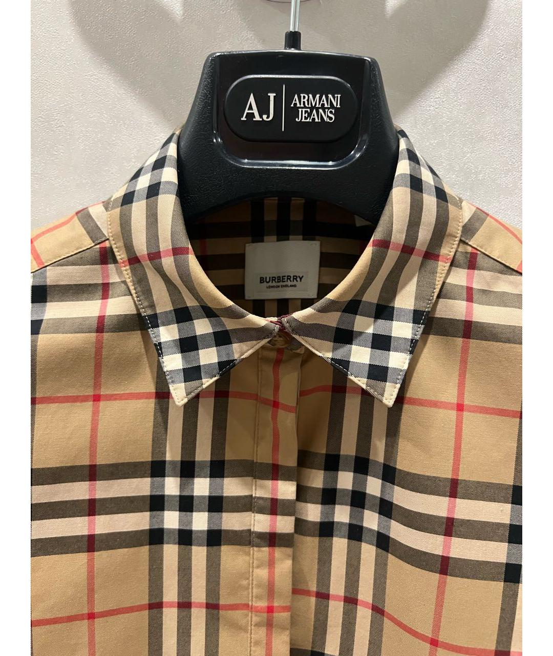 BURBERRY Коричневая хлопковая рубашка, фото 3