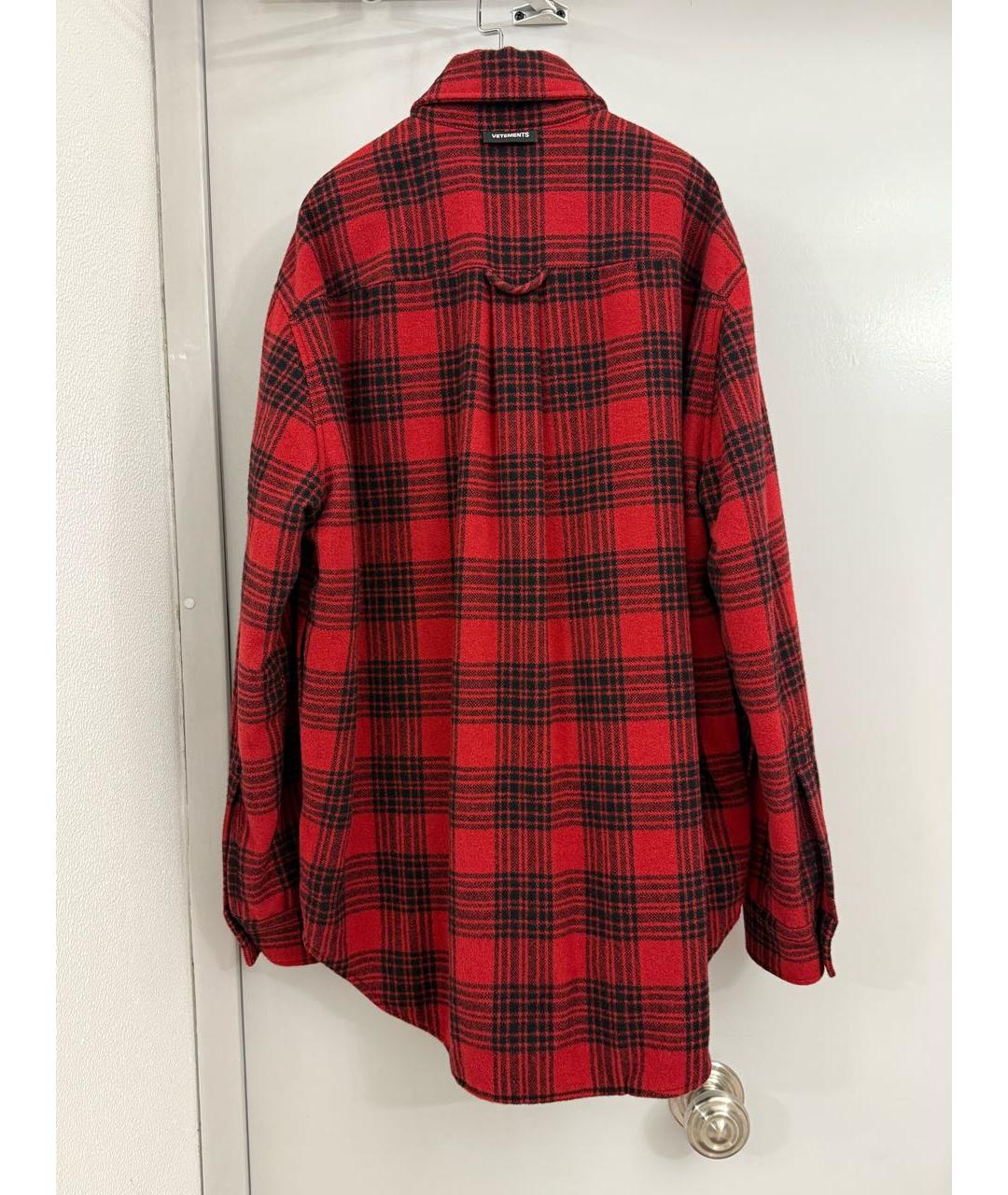 VETEMENTS Бордовая шерстяная кэжуал рубашка, фото 2