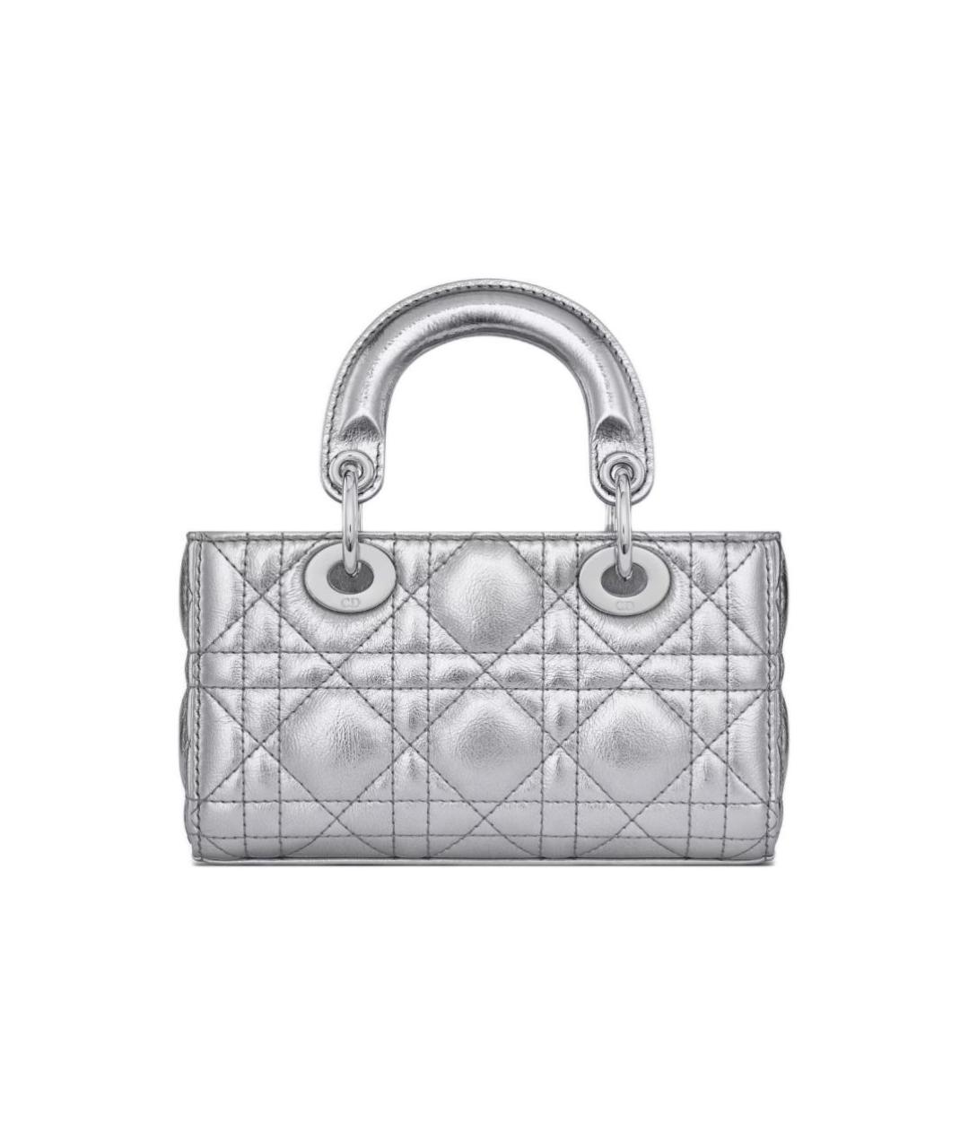 CHRISTIAN DIOR Серебряная кожаная сумка через плечо, фото 5
