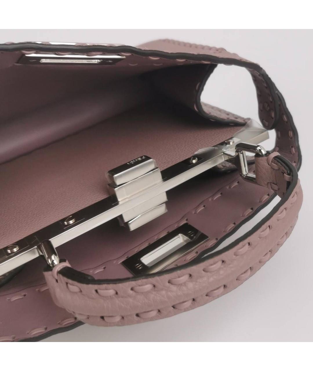 FENDI Розовая кожаная сумка тоут, фото 6