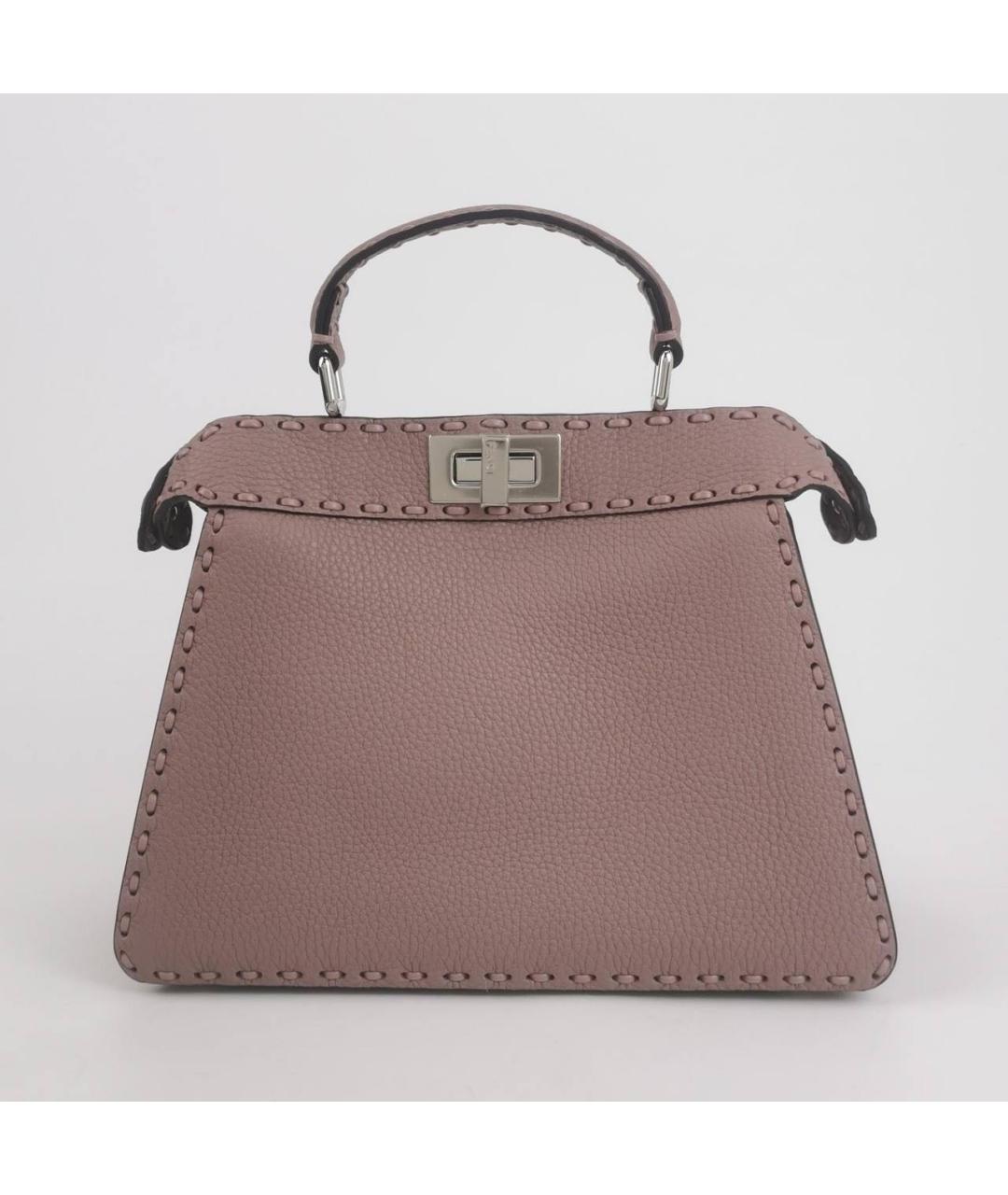 FENDI Розовая кожаная сумка тоут, фото 3