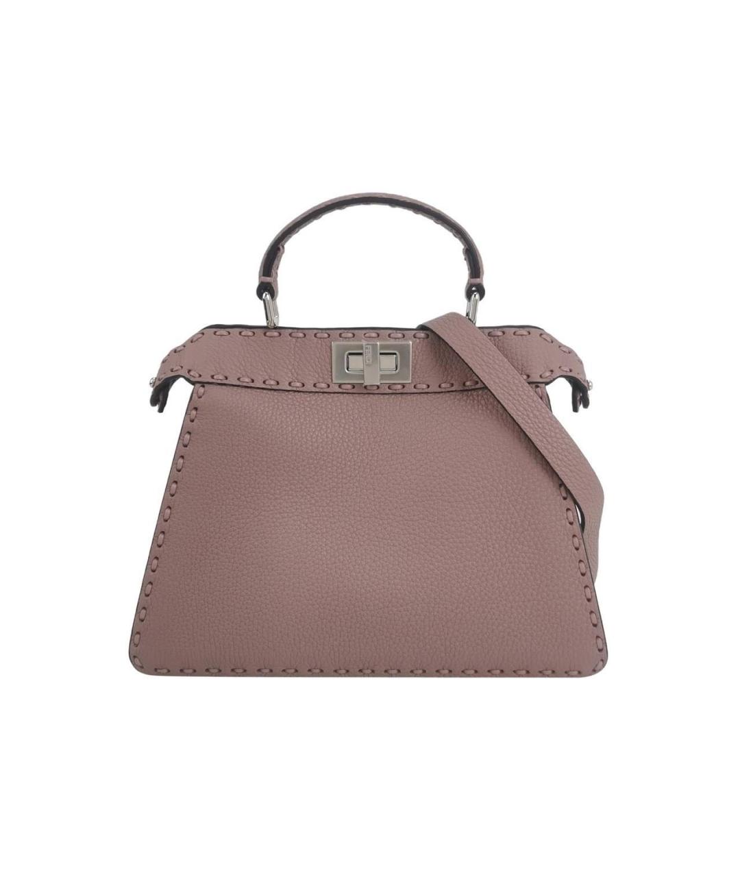 FENDI Розовая кожаная сумка тоут, фото 1