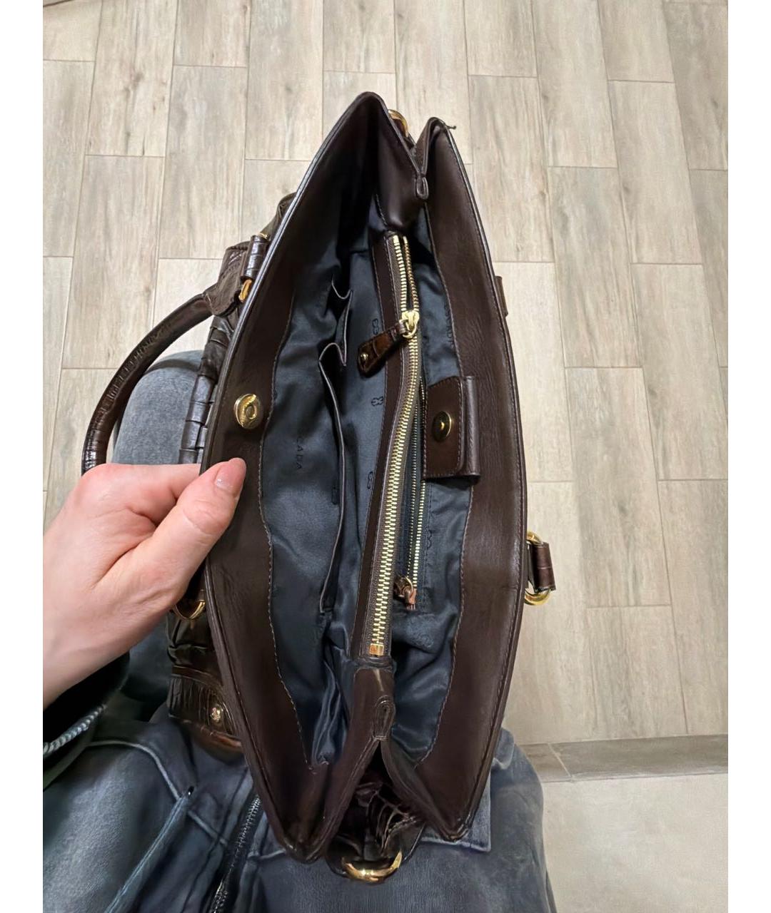 ESCADA Коричневая кожаная сумка тоут, фото 4