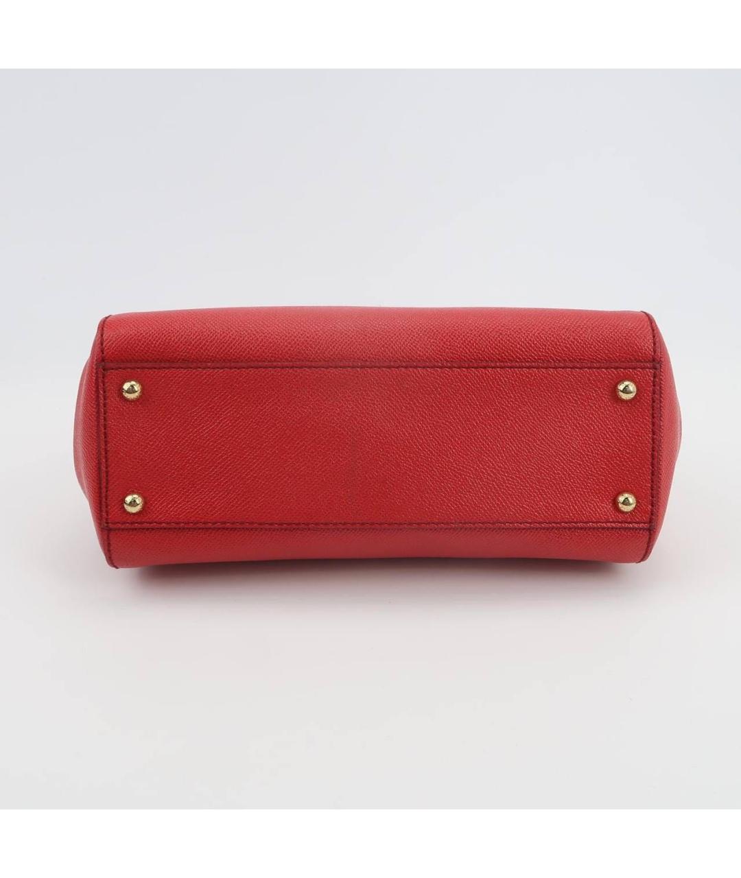 DOLCE&GABBANA Красная кожаная сумка с короткими ручками, фото 5