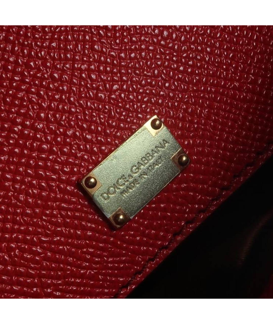 DOLCE&GABBANA Красная кожаная сумка с короткими ручками, фото 7