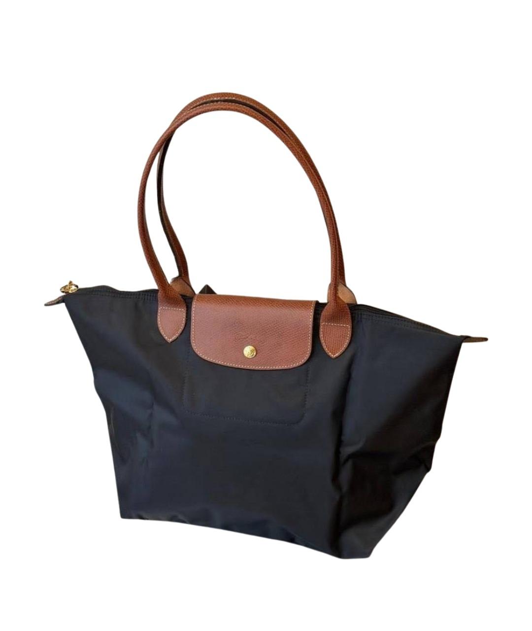 LONGCHAMP Черная тканевая сумка тоут, фото 1