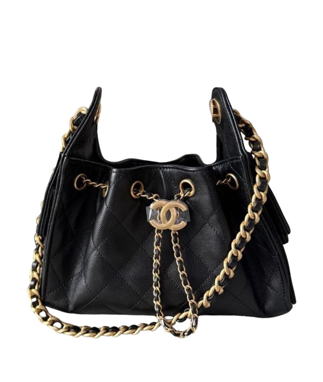 CHANEL Черная кожаная сумка тоут, фото 1