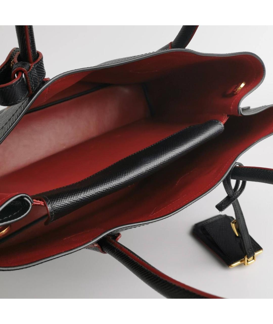 PRADA Черная кожаная сумка тоут, фото 6