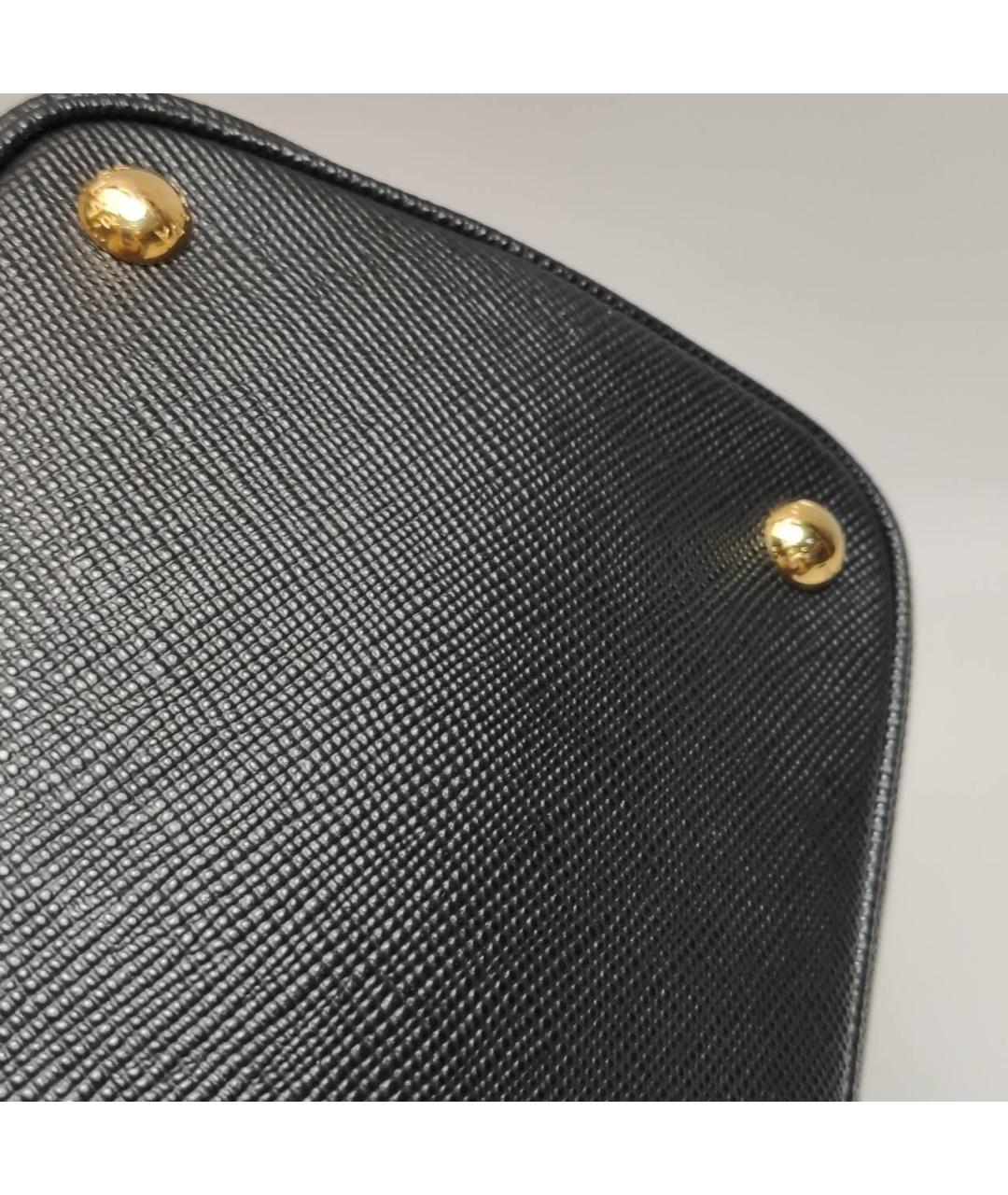 PRADA Черная кожаная сумка тоут, фото 7