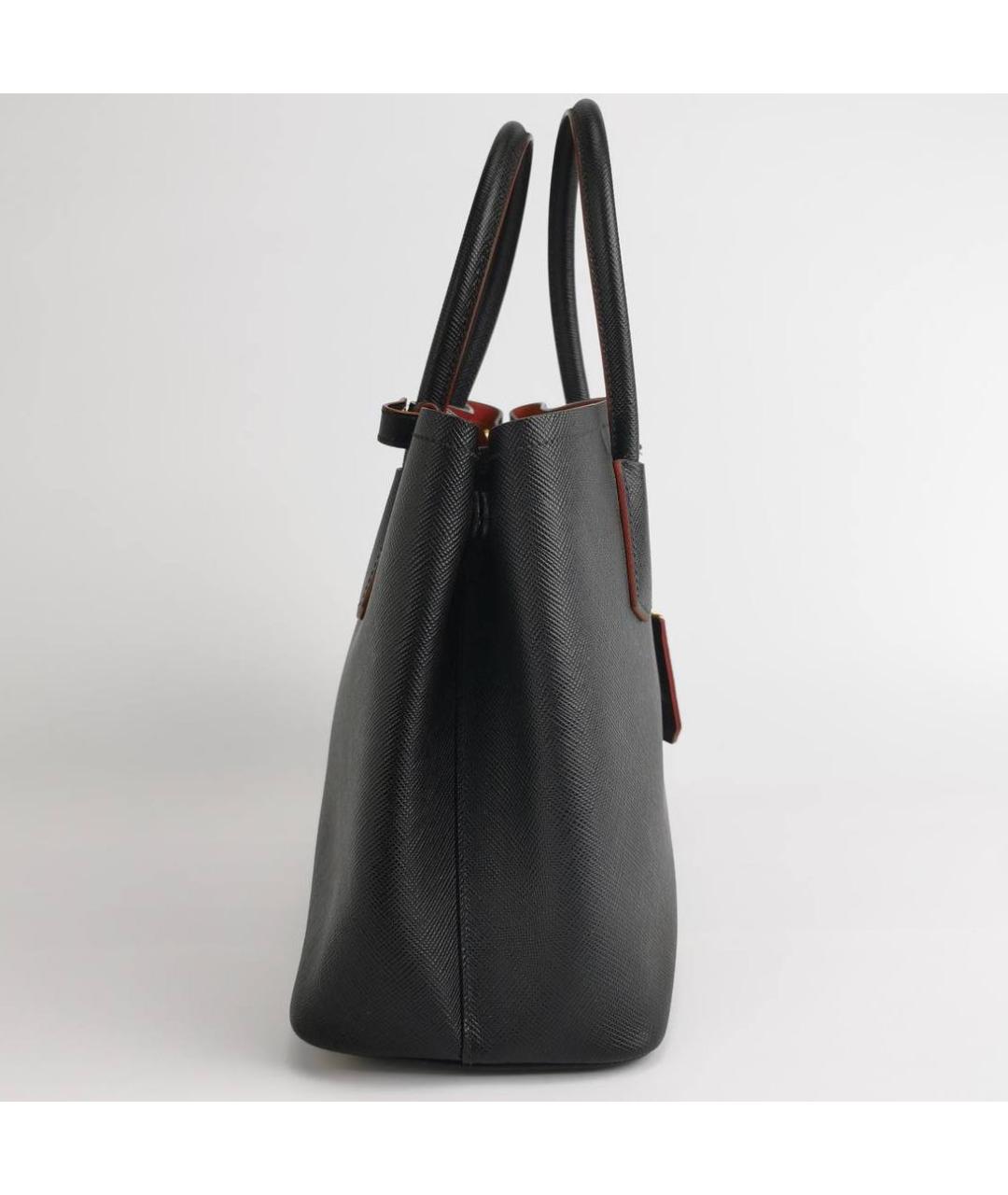 PRADA Черная кожаная сумка тоут, фото 3