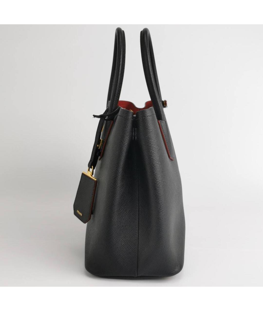 PRADA Черная кожаная сумка тоут, фото 2