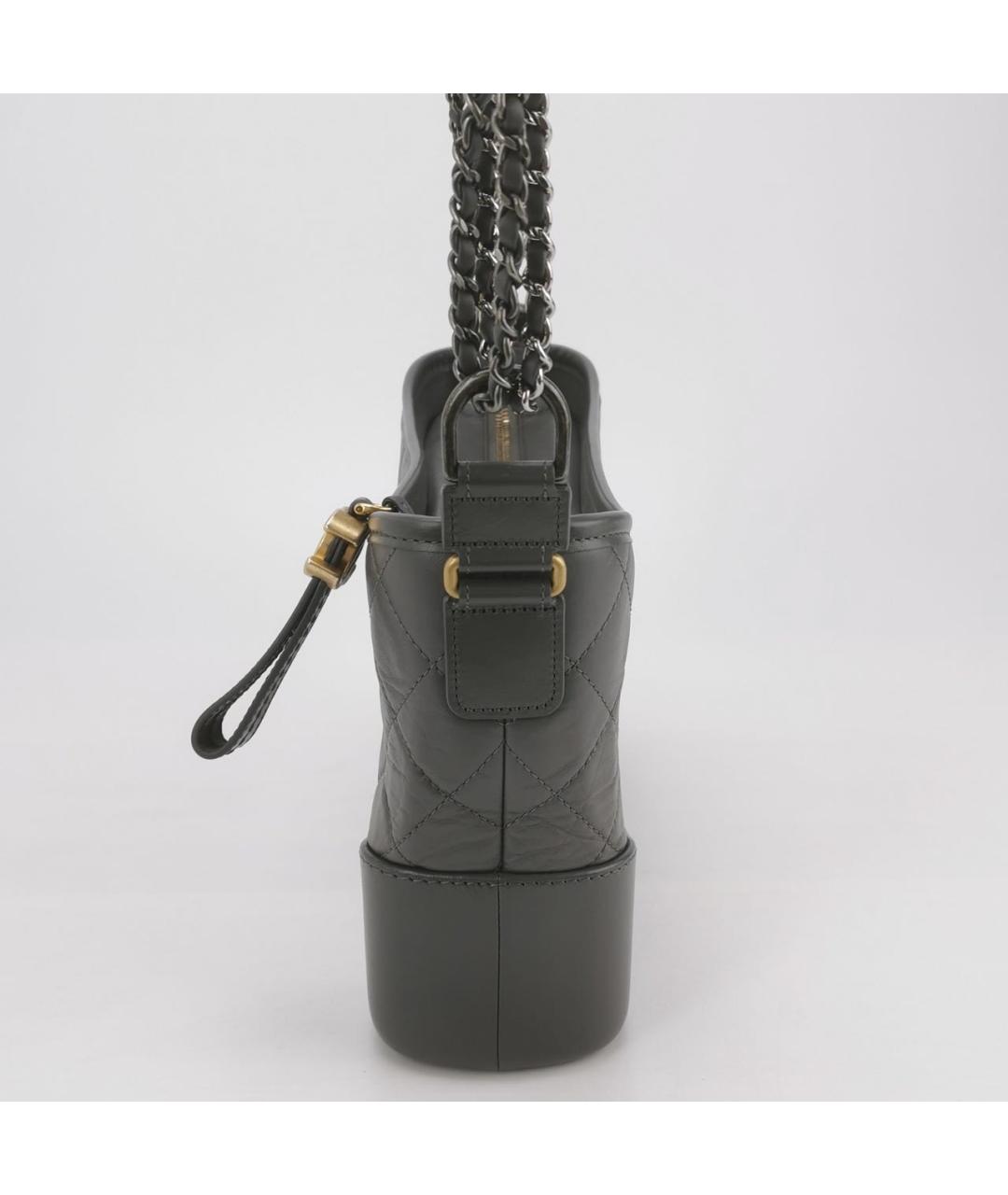 CHANEL Антрацитовая кожаная сумка через плечо, фото 2