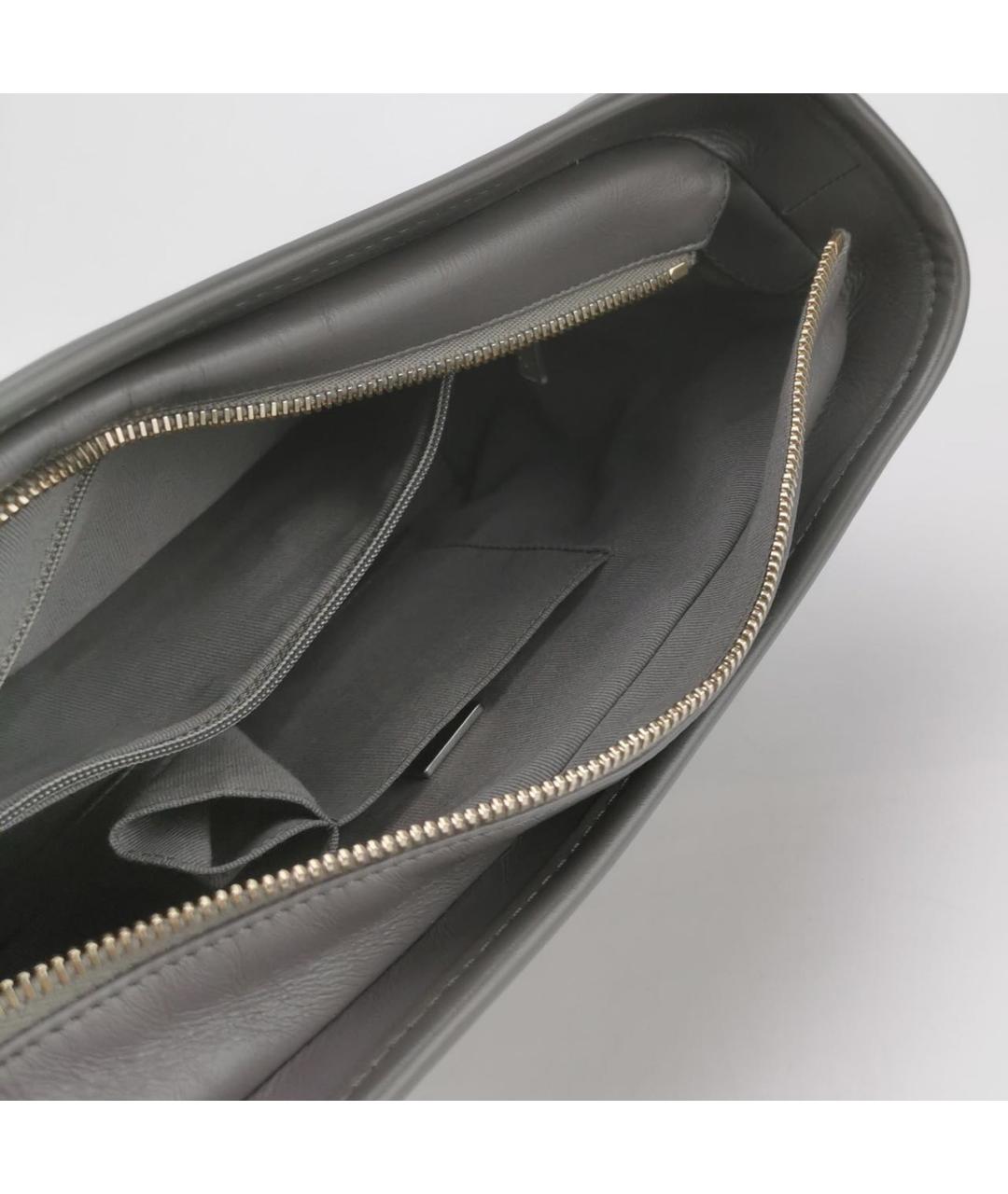 CHANEL Антрацитовая кожаная сумка через плечо, фото 5